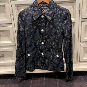 Dolce & Gabbana Black and Gold Blazer & Skirt Metalic